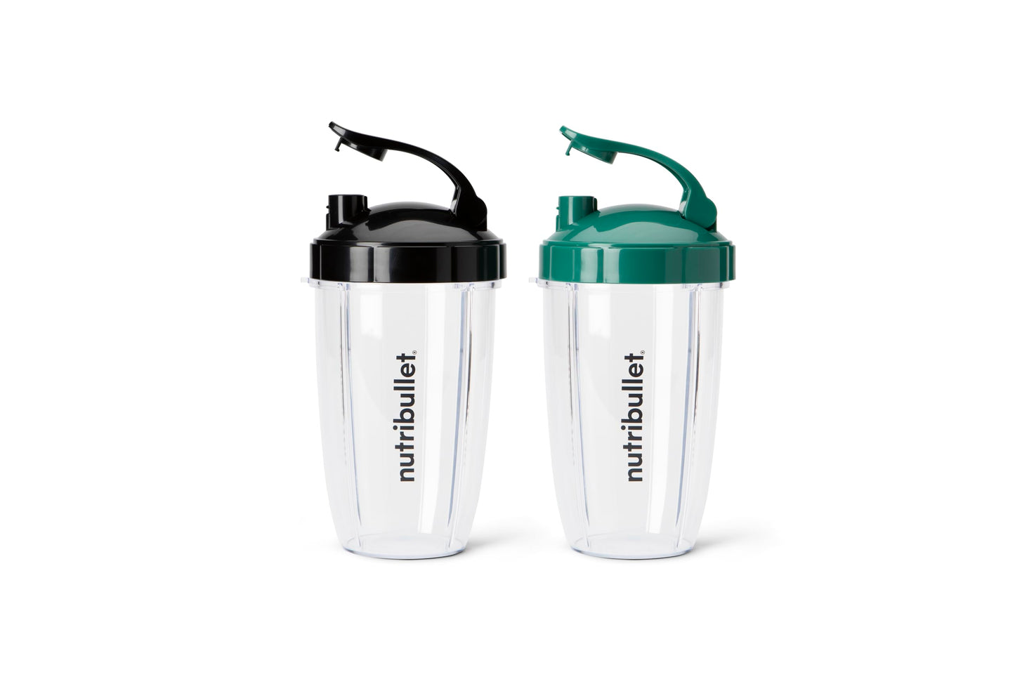 nutribullet 24 oz To-Go Cups and colored flip-top lids (Black/Green)
