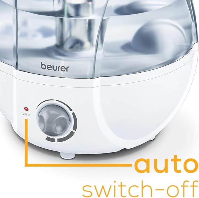 Beurer LB27 Ultrasonic Air 0.8 Gallon Tank, Auto Shut-Off, Baby Kids Vaporizer Cool Mist Filter Free Silent, Humidifier