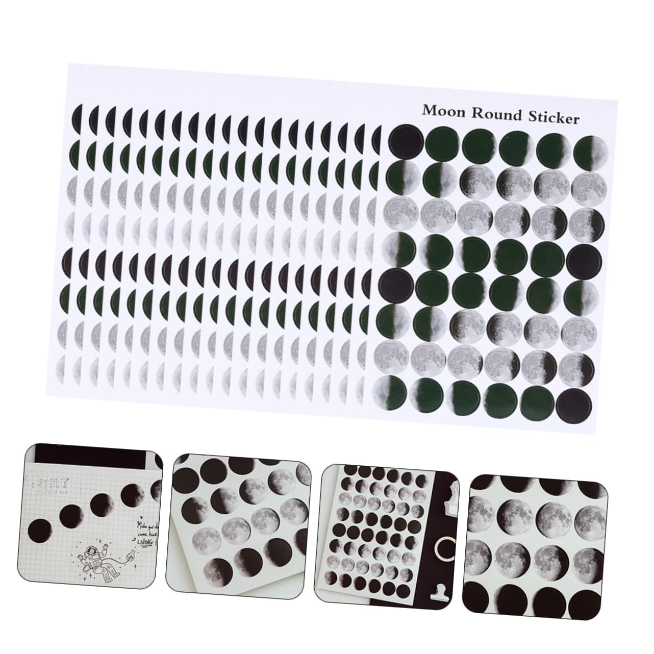 ARTIBETTER Moon Seal Stickers 20 Sheets Self-Adhesive Embossed Decorative Labels for Scrapbooking Diary Photo Card Sealing Moon Theme DIY Craft Stickers