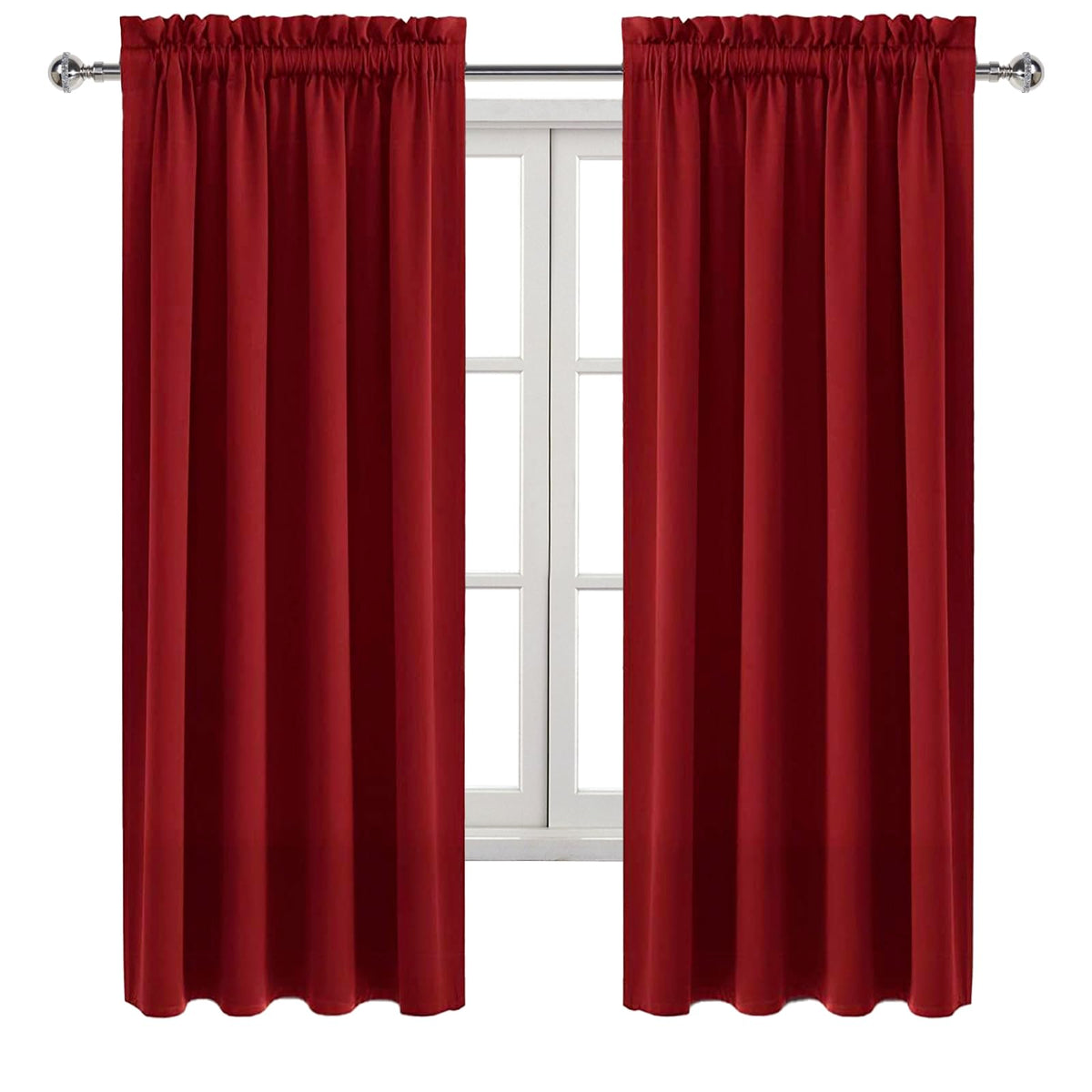 Blackout Curtains for Bedroom Living Room 42 x 63 Inch Long Burgundy