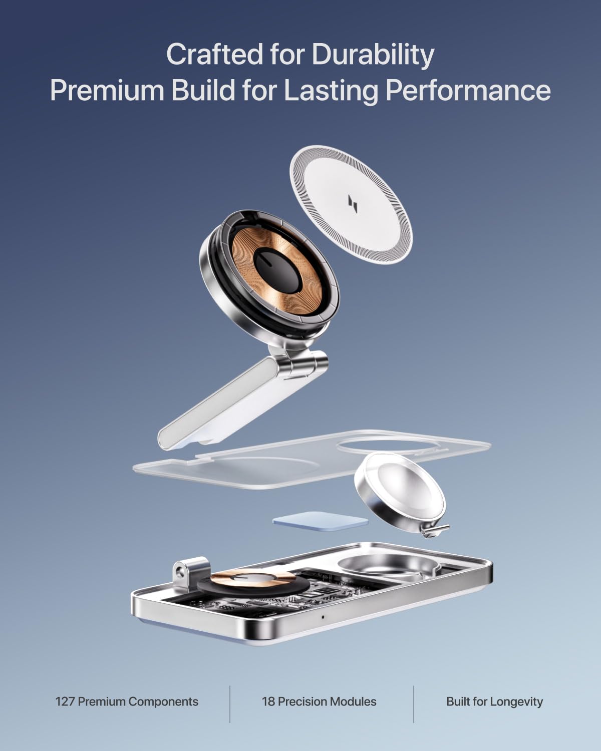 3 in 1 Wireless Charging Station with Qi2 Magnetic Charger for iPhone 16 Pro/16/16 Pro Max/15 Pro/15/15 Pro Max, for Apple Watch 9/Ultra 2/SE/8/7/6/5/4/3/2, for AirPods Pro/Pro 2/3 (whire)