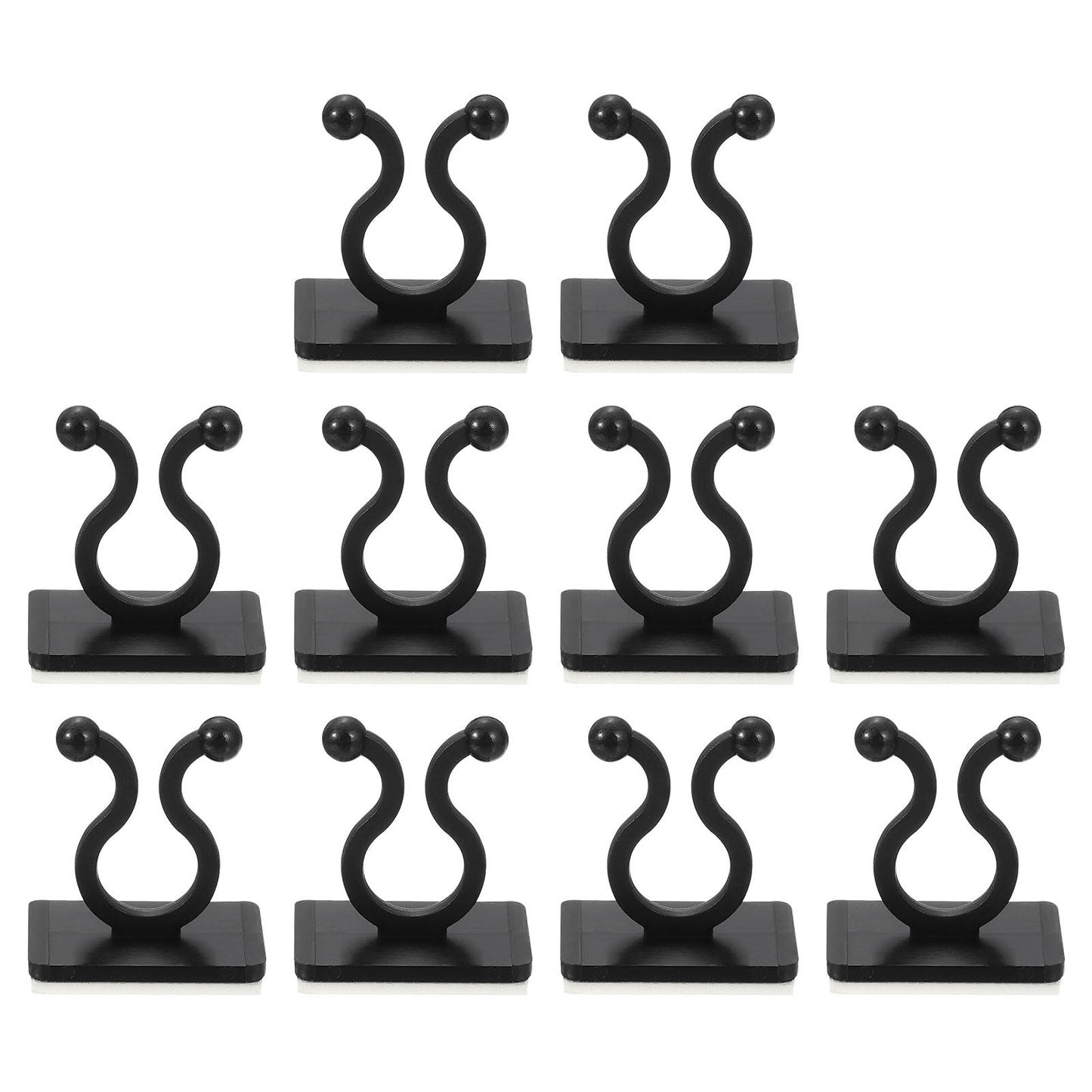 uxcell 100Pcs Plant Climbing Wall Fixture Clips, Plant Fixer Self-Adhesive Hooks Wire Fixing Supporting for Indoor Outdoor Decoration and Cable Wire Fixing (Black, 7.2mm/0.28")