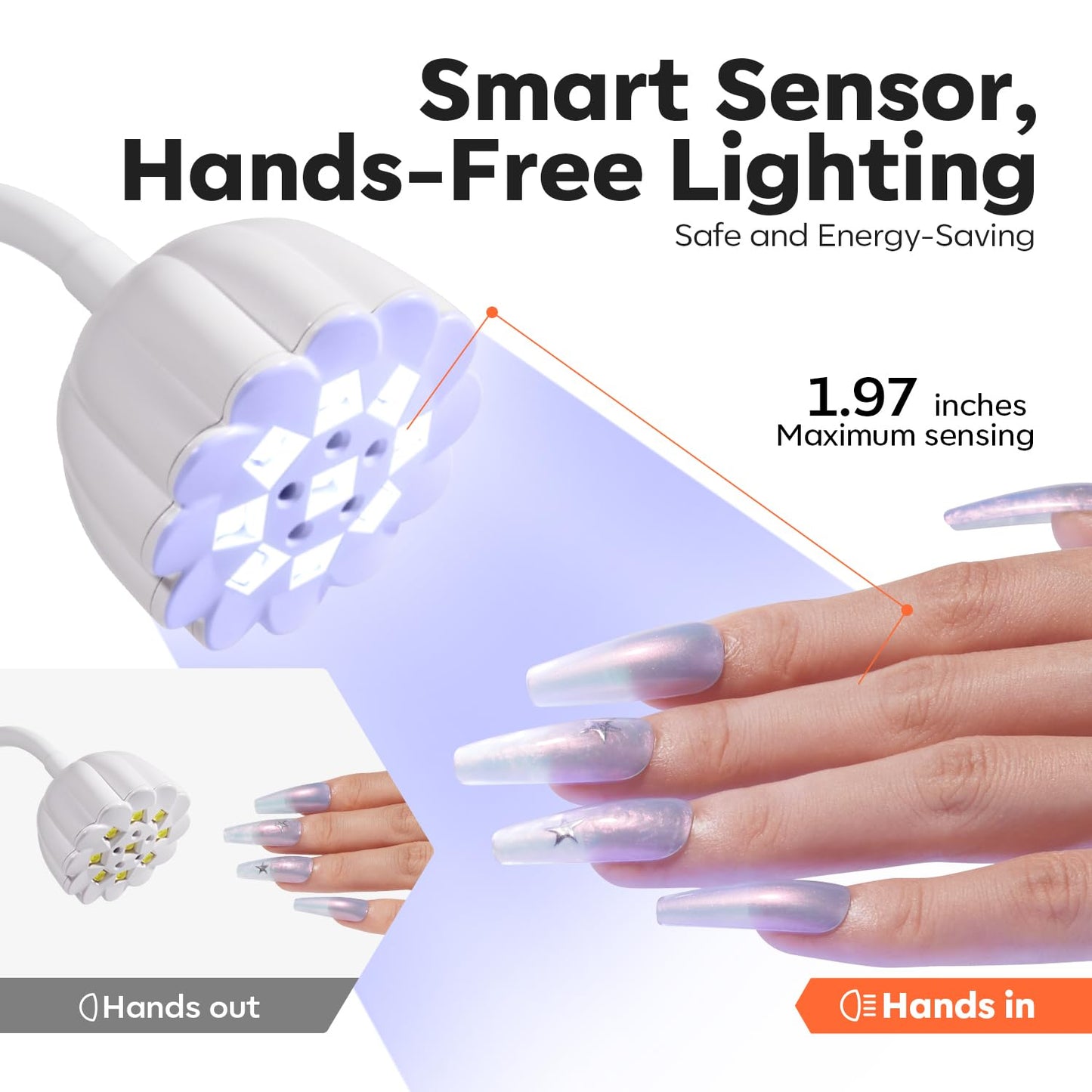 modelones Cordless UV Nail Lamp, Mini LED UV Light for Gel Polish Fake Nails Fast Curing Portable Gooseneck Lamp Nail Dryer Home DIY Manicure Kit 32W & 2000mAh 4 Timers