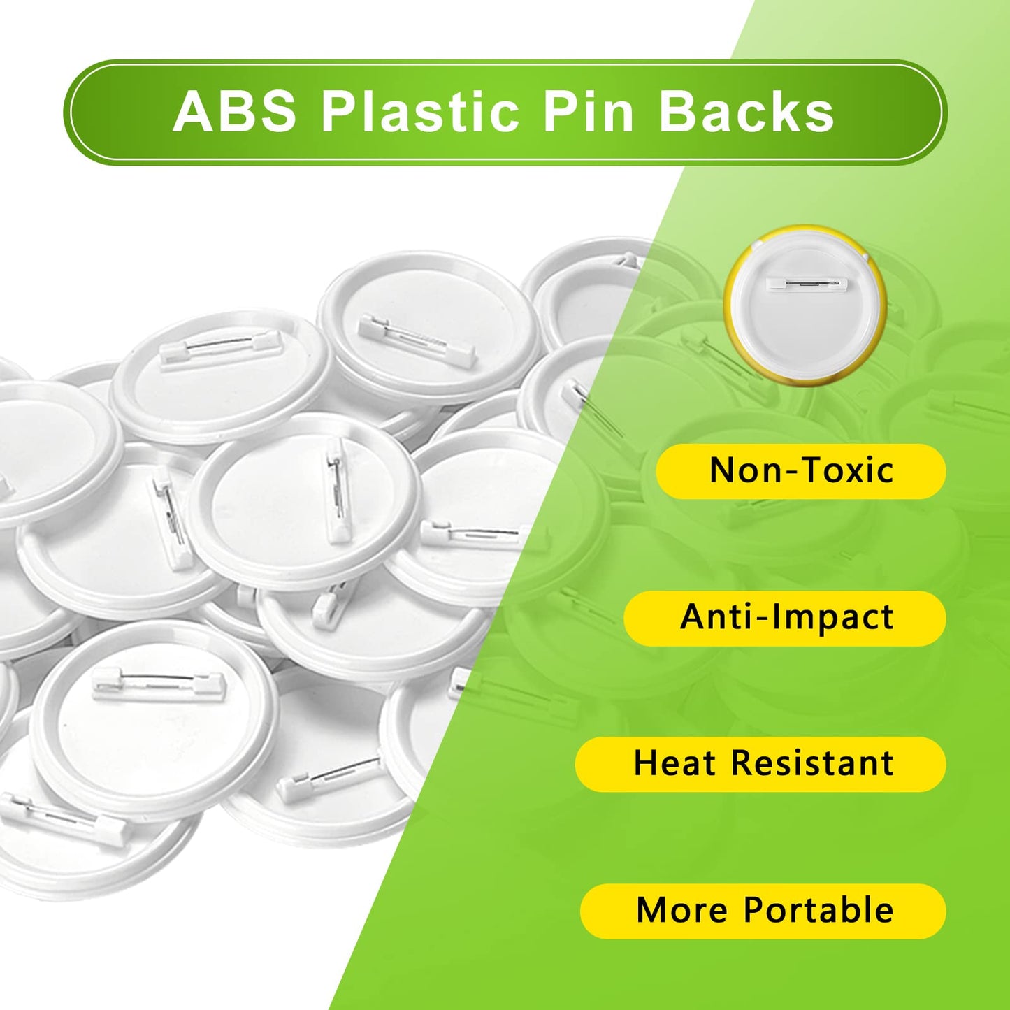 3 inch /75mm Blank Button Supplies Round Badges Buttons Parts for Button Maker 75mm Button Attachment, Button Making Supplies with Pin Cover, Pin Backs, Plastic Films, Blank Circle Paper