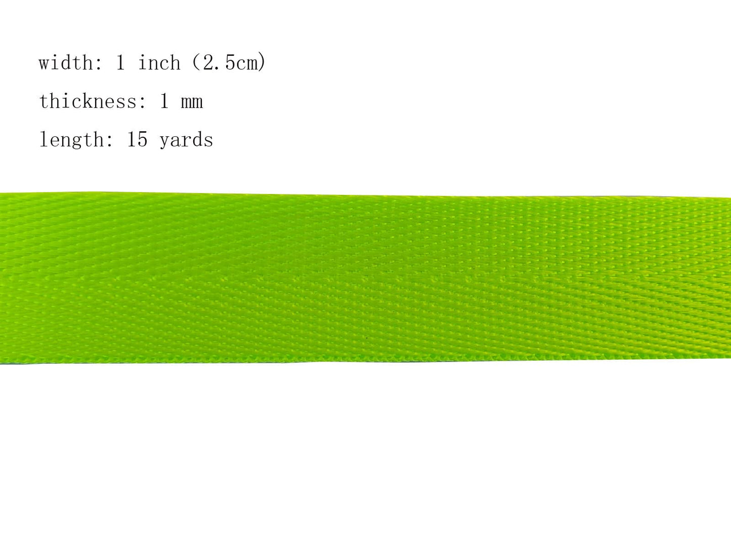 ABOKOY 1 Inch Nylon Webbing Strap 15 Yards Nylon Strap Webbing for Backpack Strap Pet Collar Indoor Outdoor Craft DIY Repair (1029 Neon Green)