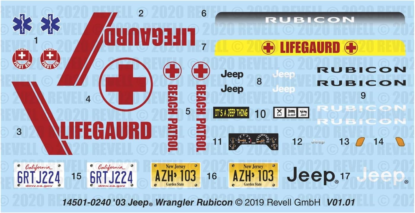 Revell 85-4501 Jeep Wrangler Rubicon Model Car Kit 1:25 Scale 92-Piece Skill Level 4 Plastic Model Building Kit