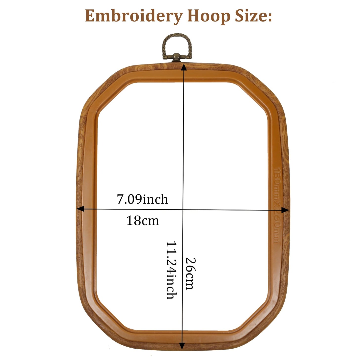 Resin Decorative Embroidery Hoop - 3 Square Pieces 10*7 inch Cross Stitch Hoops Set, Resin Embroidery Frame for Display Sewing Craft Hanging Ornament
