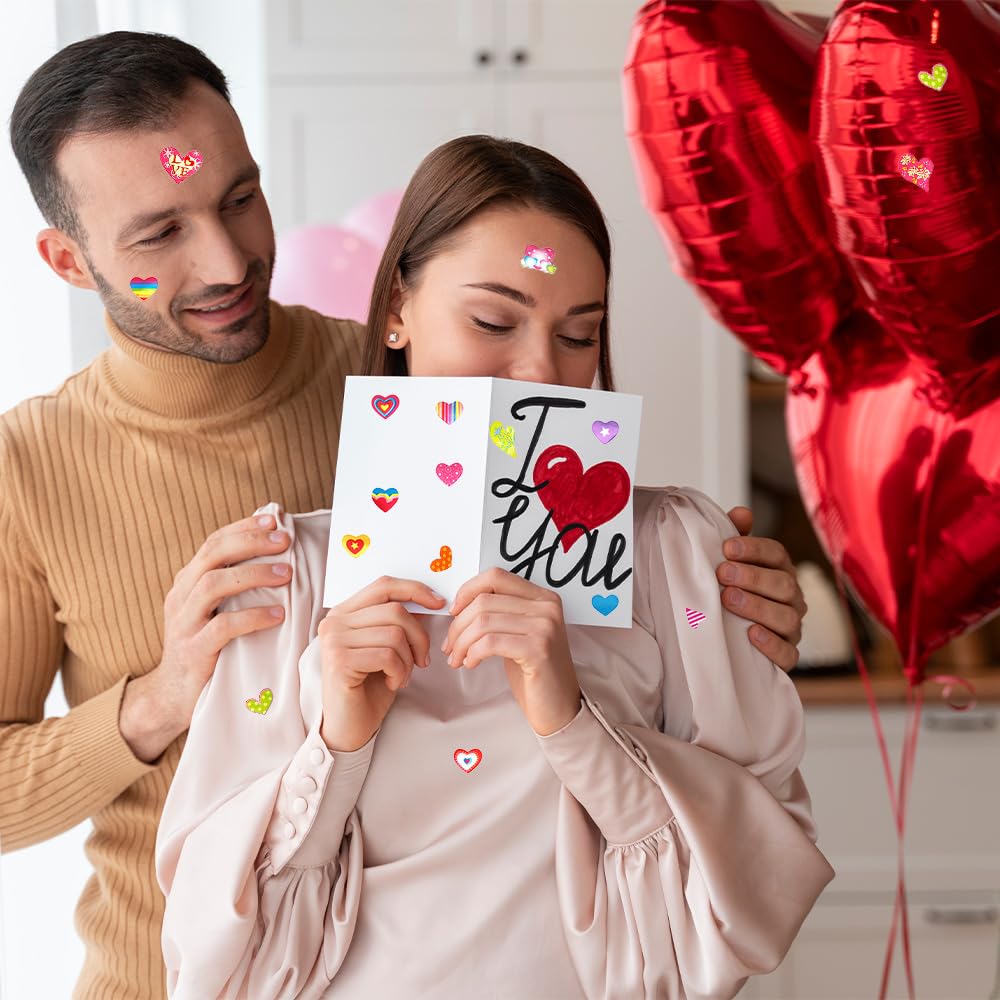 Heart Stickers, 3140 Pcs Small Heart Sticker Bulk, 50 Sheets Gilter Self Adhesive Love Sticker for Card Envelopes Gifts Craft Scrapbooking Wedding Mother's Day Valentines Day Party Decorations Favors