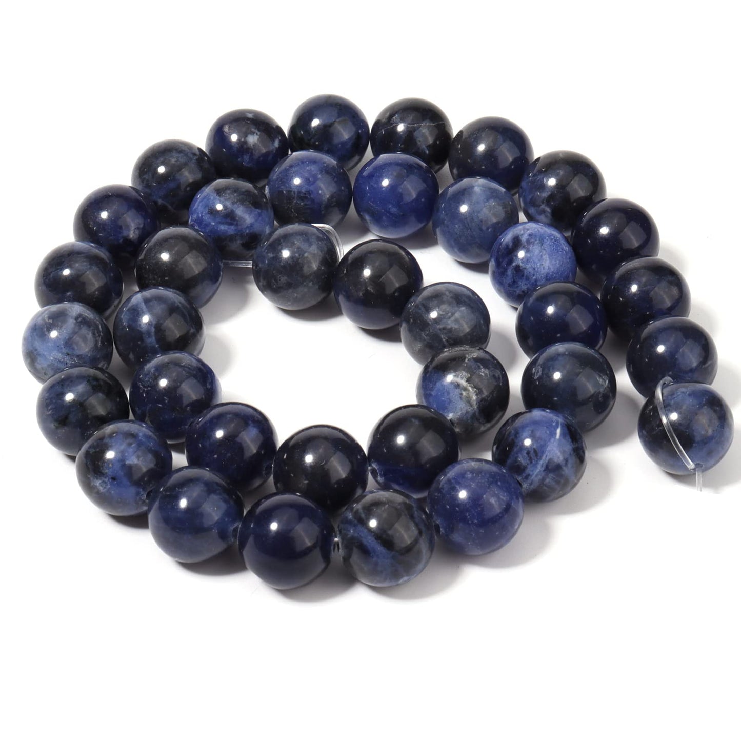 45pcs 8mm Natural Stone Beads Blue Sodalite Beads Energy Crystal Healing Power Gemstone for Jewelry Making, DIY Bracelet Necklace