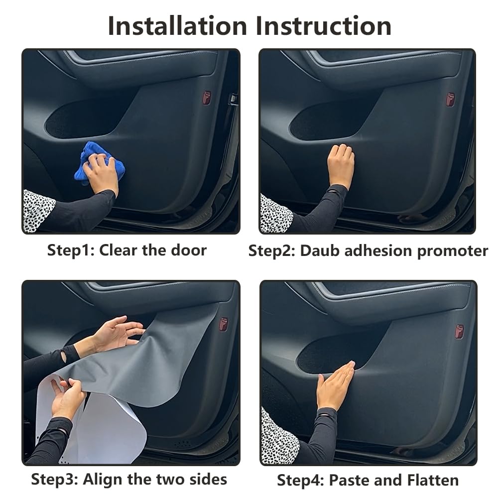 LUNQIN Car Door Anti Kick Pad for Toyota RAV4 2026 Accessories RAV 4 Protector Mat Dirty Collision Stickers Inner Decorative Protection