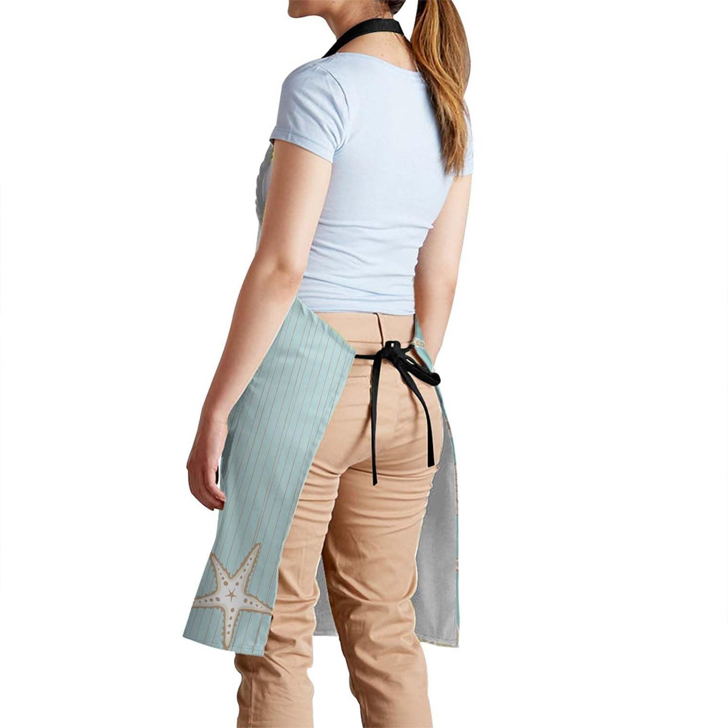 oFloral Seashell Beach Party Apron - Cook & Serve, BBQ & Catering Bib