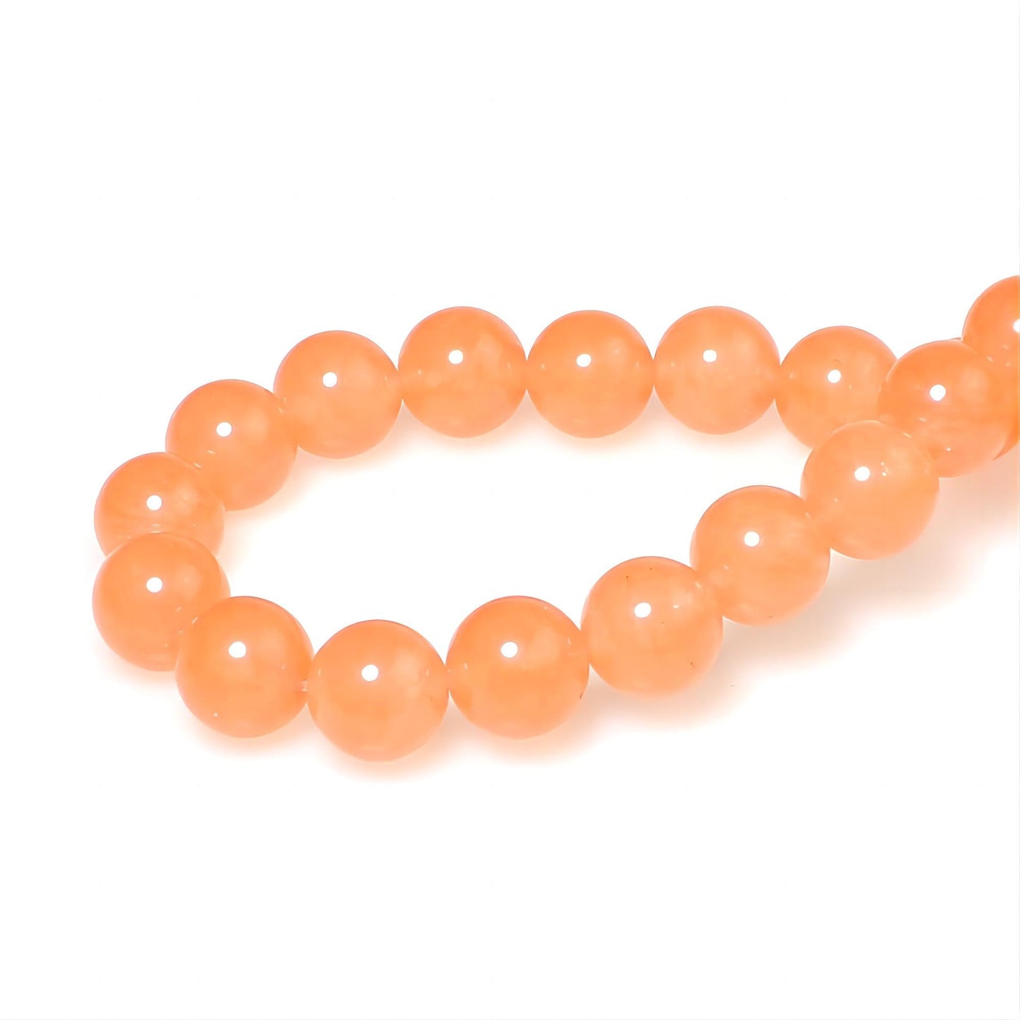 MJDCB Stone Beads 8mm 43pcs Round Light Orange Jade Loose Gemstone Bead Charms for Jewelry Making Bracelet Necklace Earring Pendant