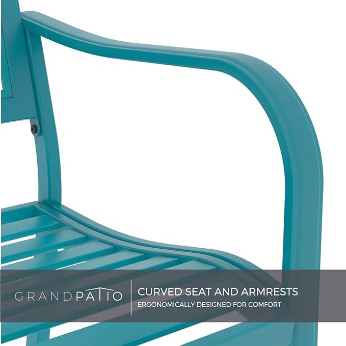 Grand patio 50" Outdoor Bench, Garden Benches with Anti-Rust Metal Powder Coated Frame, Patio Bench for Front Porch Park Outside Furniture Decor, Lake Shore