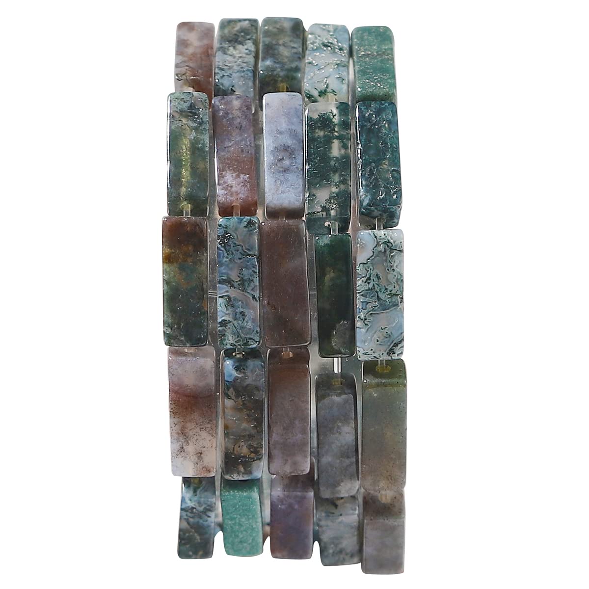 BEADIA Natural Indian Agate Tube Beads 13x4mm 30pcs Rectangle Loose Semi Gemstone Beads for Jewelry Making Design