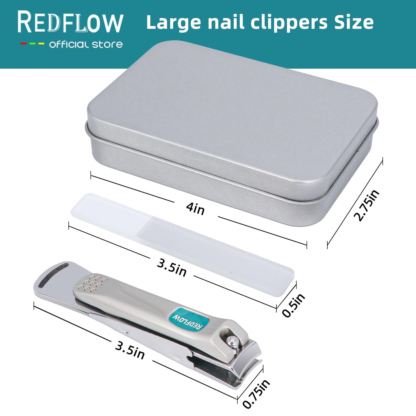 Large Nail Clippers,Fingernail Cutter Stainless Steel,Nail Clippers Anti Splash,Nail Scissors Detachable Design,Includes a Nano Glass File