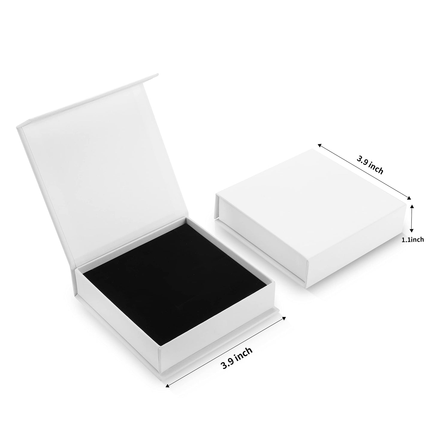 Bssay 20 Pack Jewelry Gift Boxes Necklace Earring Ring Box Gift Box with Cotton Filled and Lids,Jewelry Box Gift Boxes 3.9x3.9x1.1inch (White)
