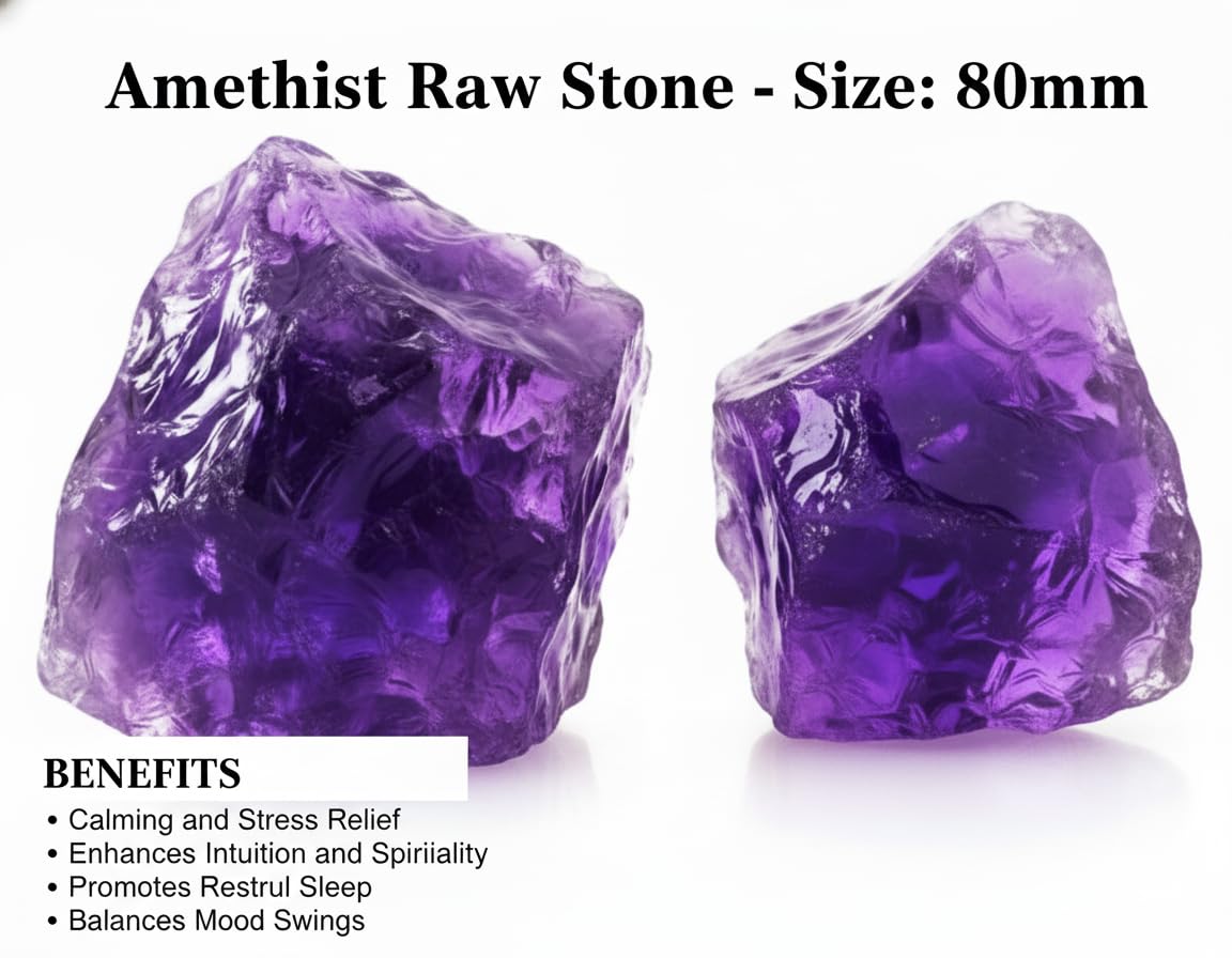 Healing Crystal Stones, 1.25-2.0" Large Reiki Healing Gemstones Natural Tumbled Polished Stones for Energy Witchcraft Therapy Meditation Pack 2 (Amethyst)