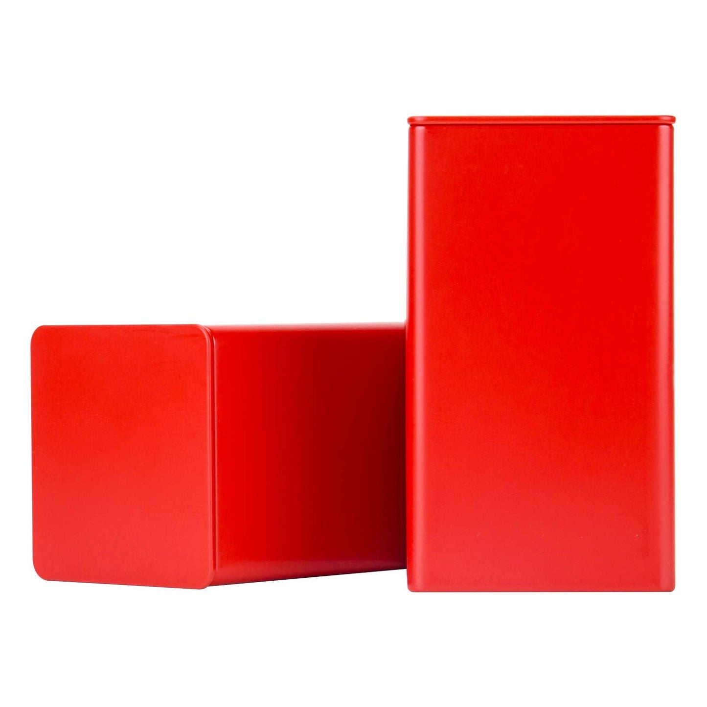 Tianhui Square Tin Can Empty Cube Steel Box Storage Container kit 65mm Series for Treats, Gifts, Favors, Loose Tea, Coffee and Crafts, Red, 3L