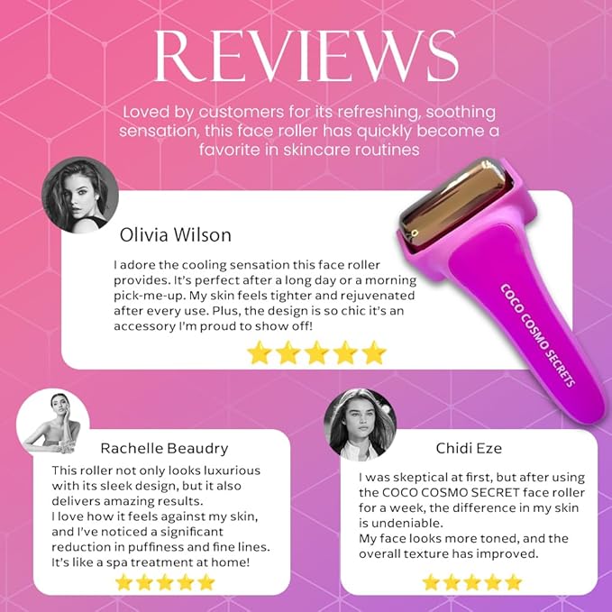 Ice Face Roller for Women - Face & Eye Puffiness Relief - Anti-Aging Skin Care for Wrinkles Stainless Steel Gadget for Radiant Skin