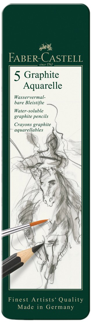 Faber-Castell Graphite Aquarelle Pencil in Tin (Pack of 5)