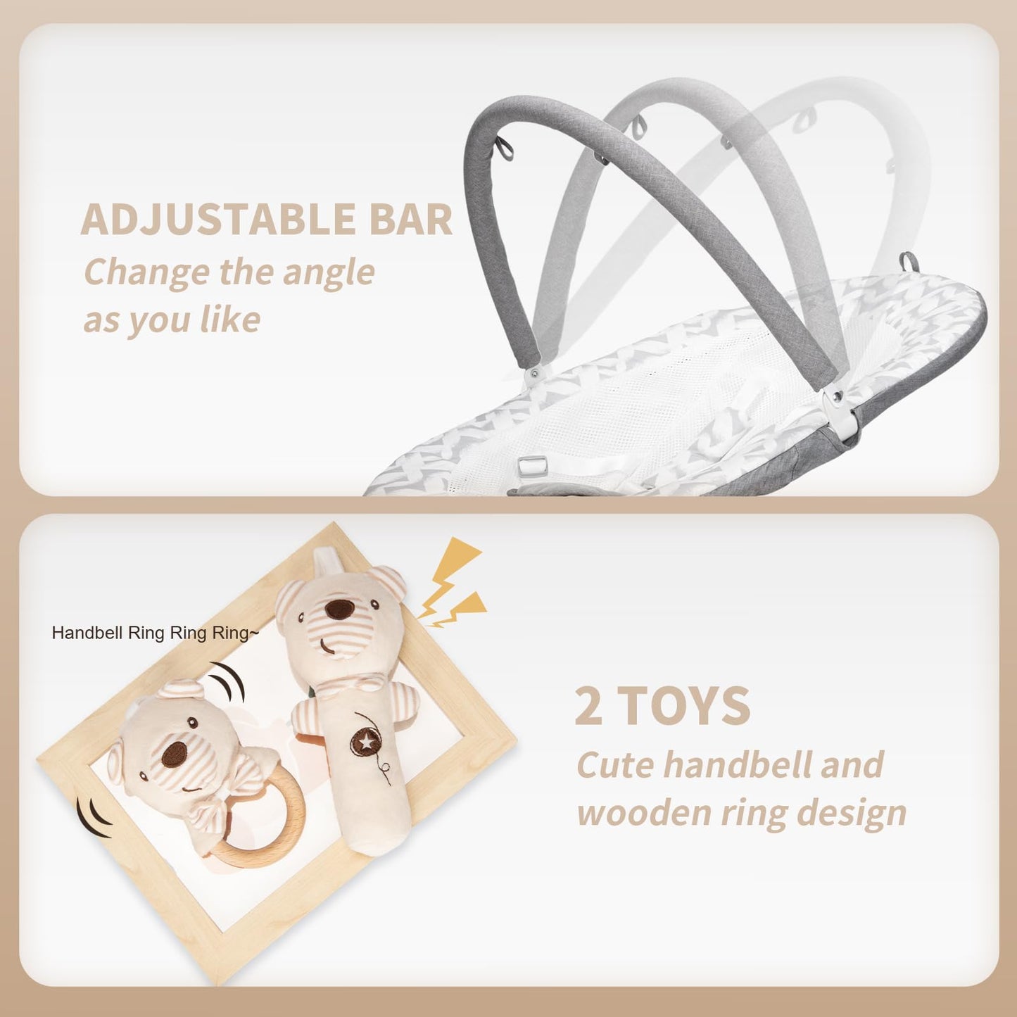 Baby Swing for Infants with 5 Swing Speeds, Portable Electric Baby Swing with Bluetooth, Remote Control & Touch Panel, 5-Point Harness,Indoor & Outdoor Use