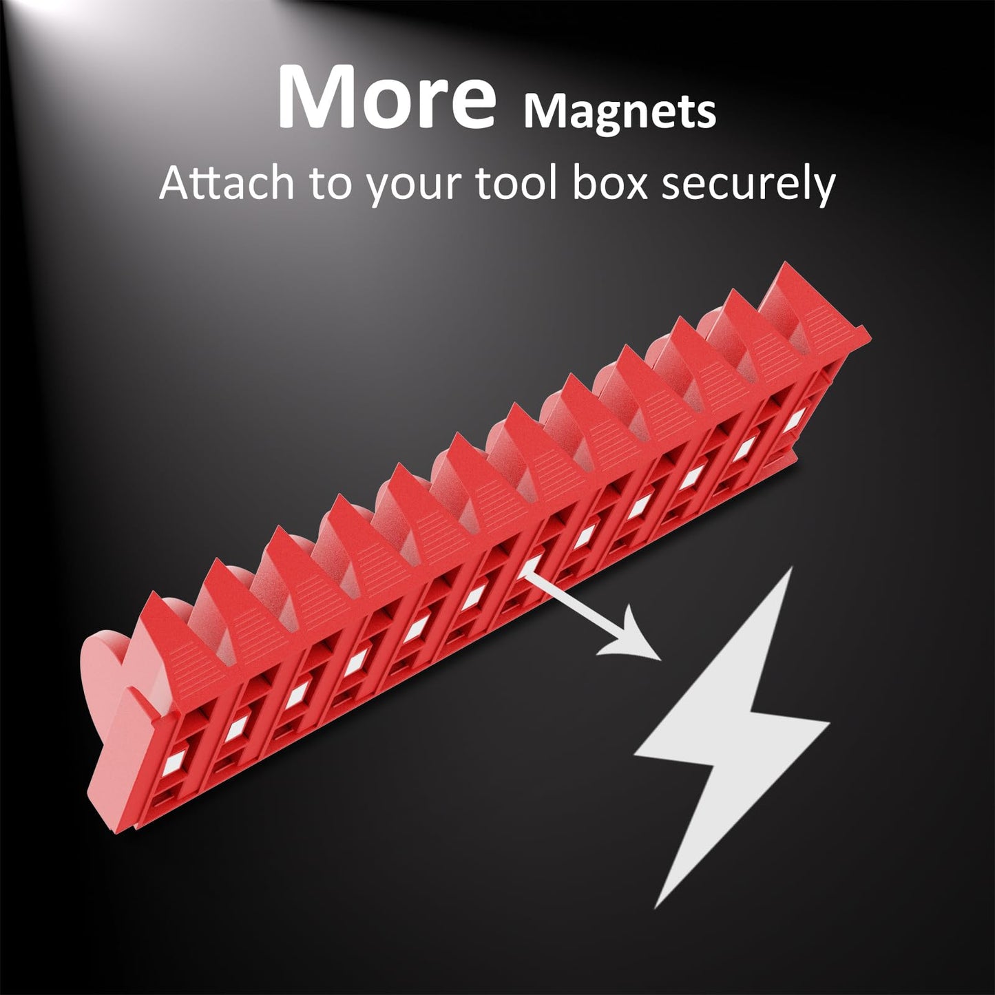48 pcs Magnetic Modular Wrench Organizers for Tool Drawers - Wrench Rack with Metric&SAE Labels, Perfect Tool Storage Holder with Magnet. Gift for father, brother and boyfriend (Red with magnets)