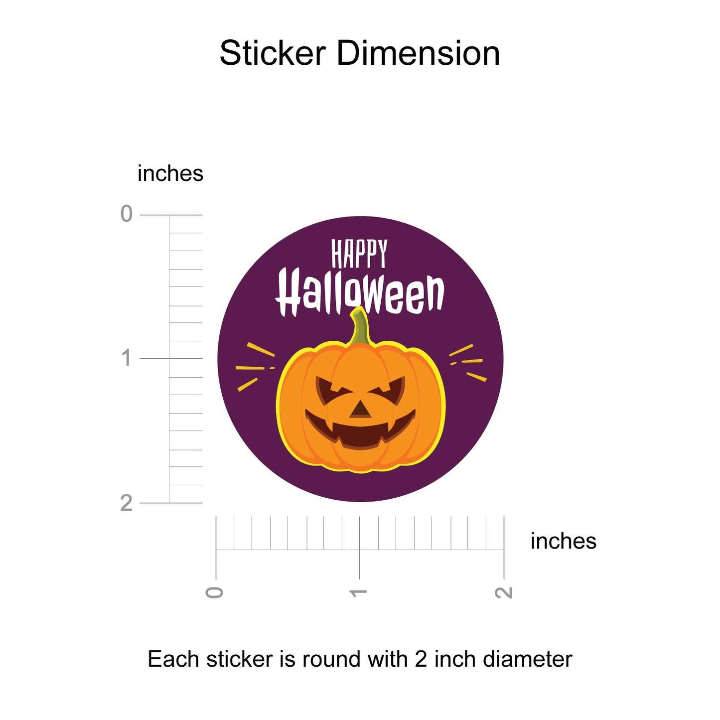 weRevel Halloween Party Stickers, 40 Count, 2 Inches, Round, 4 Unique Designs