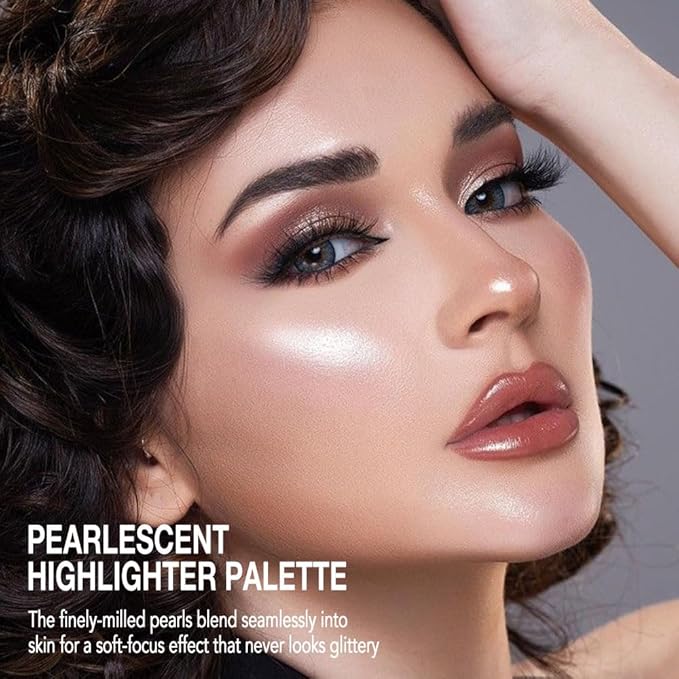 Pearl White Shimmer Glitter Highlighter Highlight Makeup Contour Powder,Glitter Face Illuminator Highlighter, Illuminator Make Up (Pearl White)
