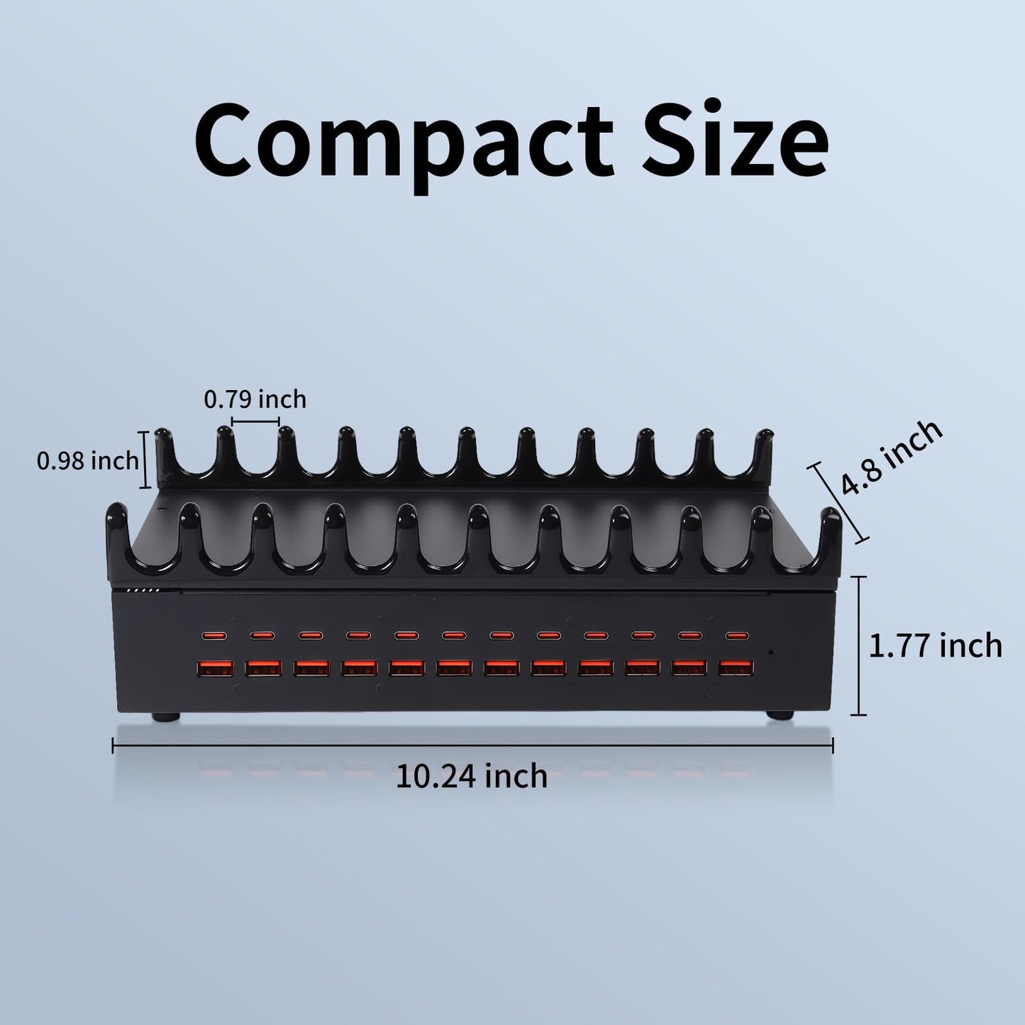300W Charging Station for Multiple Devices - 24 Ports USB Fast Charging Station with Smart Power Delivery - Kindle, Phone, Tablet Charger Station for Home, Office, School
