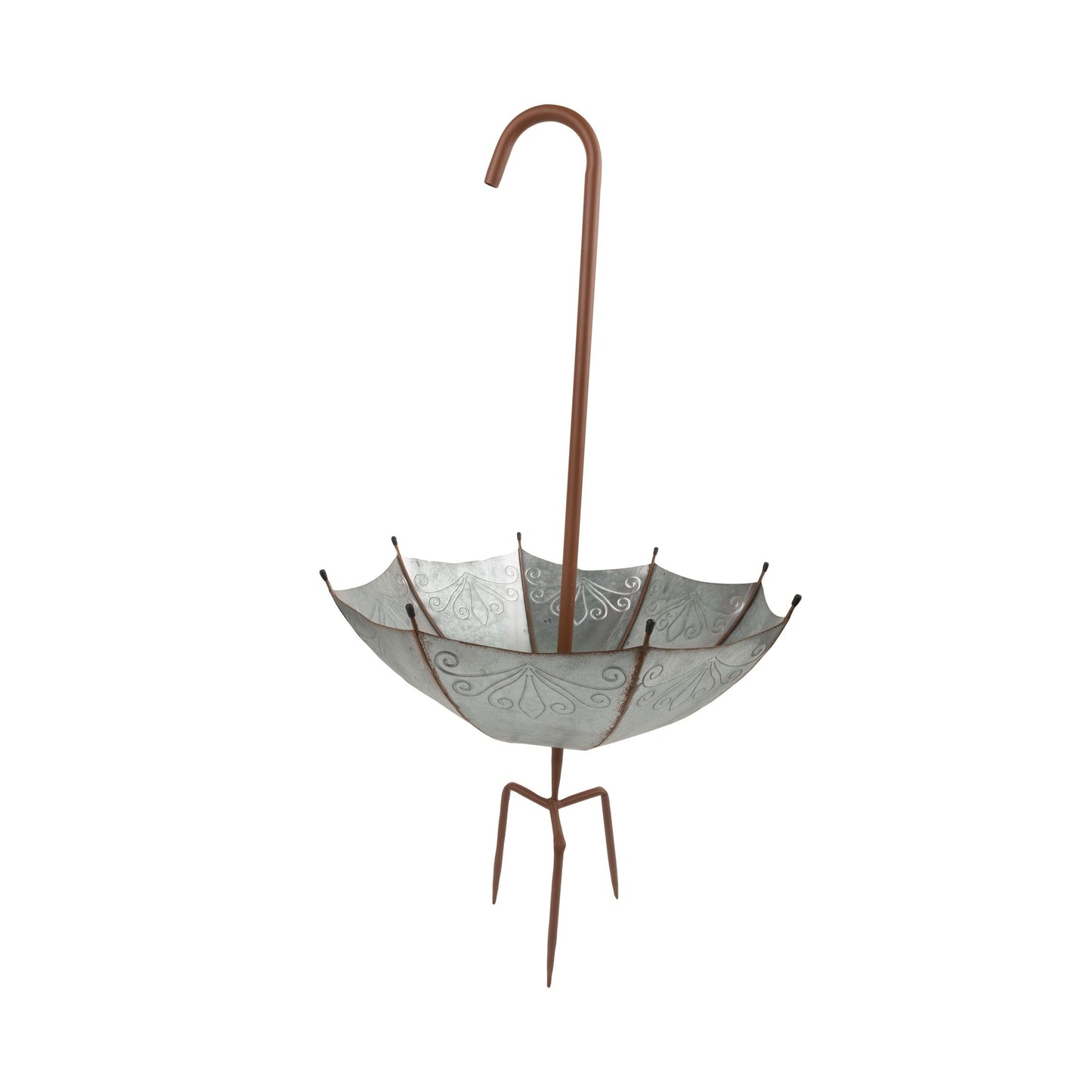 Alpine Corporation 36" Tall Outdoor Rustic Upside Down Umbrella Garden Stake and Planter