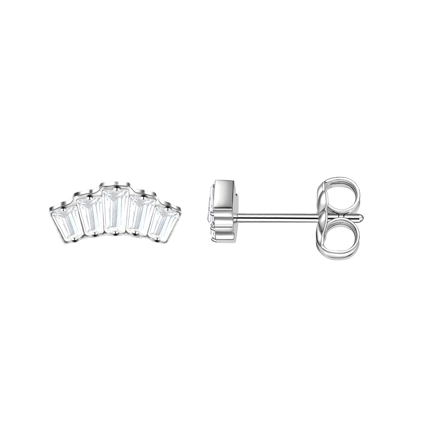 Limerencia Hypoallergenic G23 Pure Titanium Earrings | Crown Cubic Zirconia | F136 Implant Grade Piercing Studs| Suitable for Sensitive Ears Delicate Jewelry (White CZ Cluster)