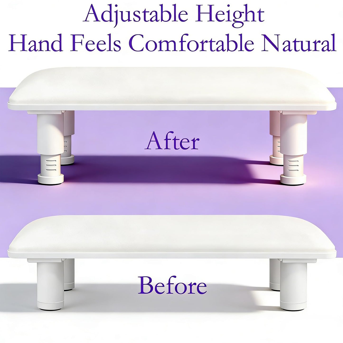 Arm Rest for Nails Tech, Adjustable Height Nail Arm Rest Stand Manicure Hand Rest Armrest Anti-Slip