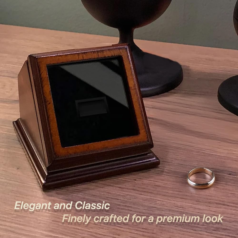 CHEZ MONETT Championship Ring Display Case Big Ring Storage Box (Matt Black, 1 slot)