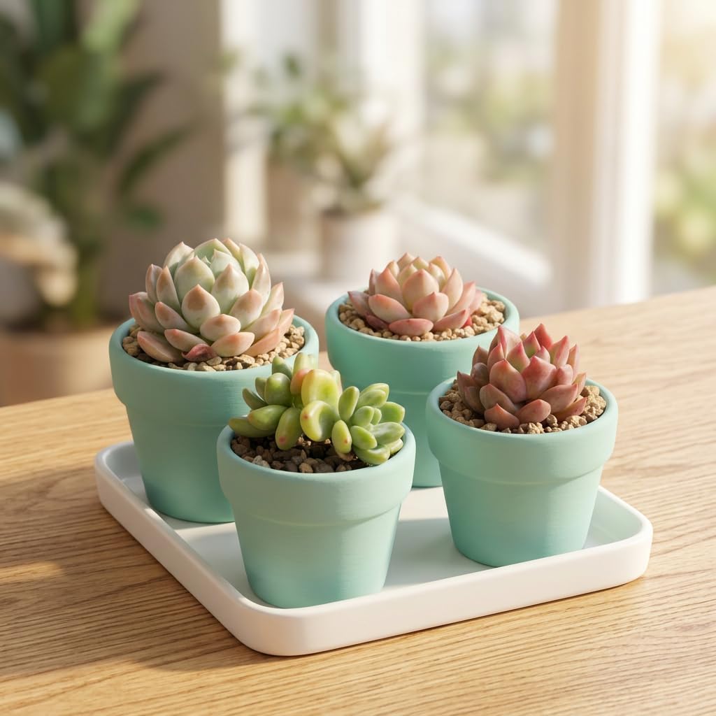 Yuvori Mini Pastel Terracotta Pots for Micro Gardens – 30 Pack, 1.7” Tiny Breathable Clay Planters, Macaron Colors, for Moss, Fairy Gardens, Dollhouses, and Succulents (Painted Black, 1.2 Inch)