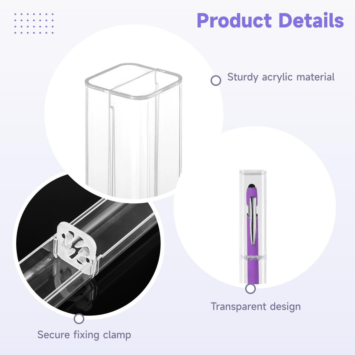 OMISTAR 40 Pcs Pen Gift Boxes, Clear Acrylic Pen Cases Reusable Pen Storage Containers Transparent Plastic Pencil Display Boxes, Empty Single Pen Holders for School Office Gift Packaging