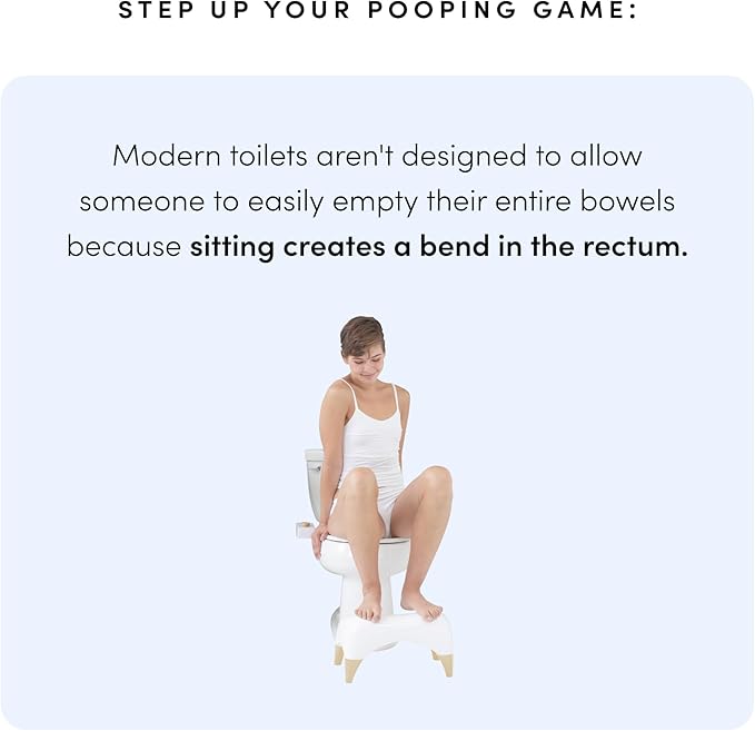 TUSHY New Ottoman Go Toilet Stool - White 7” Inch Tall | Anti Slip Step for Bathroom | Squat and Poop Stool | Modern Sleek for Adult and Kids