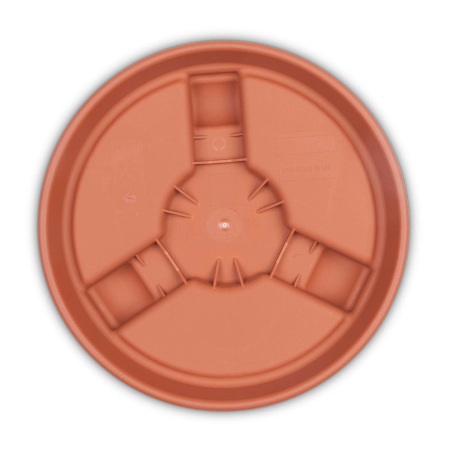 Bloem 14" Terra Cotta Round Planter Pot Caddy with Wheels, 100lb Capacity