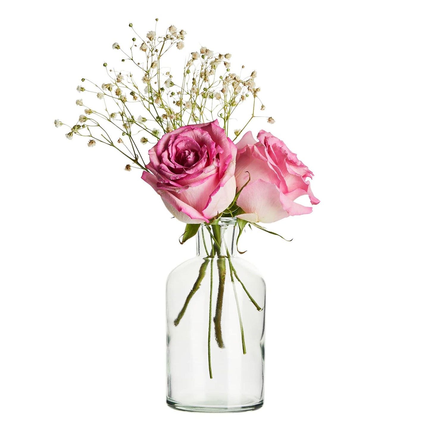 Farmlyn Creek Narrow Jar Vases - 2.8 in x 5 in, 7.5 oz, 6 Pack, Clear Glass - Apothecary-Style Jars & Glass Bottle Vases for Propagation & Mini Decorative Bottles