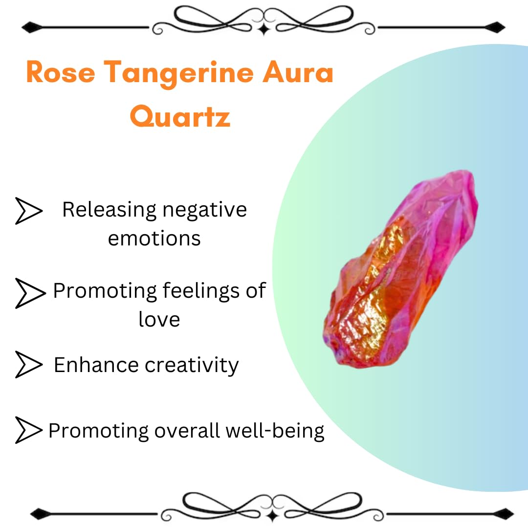 Crystals, Rocks, Jade, Crystals and Healing Stones, Witchcraft Supplies, Healing Crystals, Stones, Healing Stones, Rock Collection, Agate, Raw Stones (Rose - Tangerine Aura Quartz, 2 Pcs)