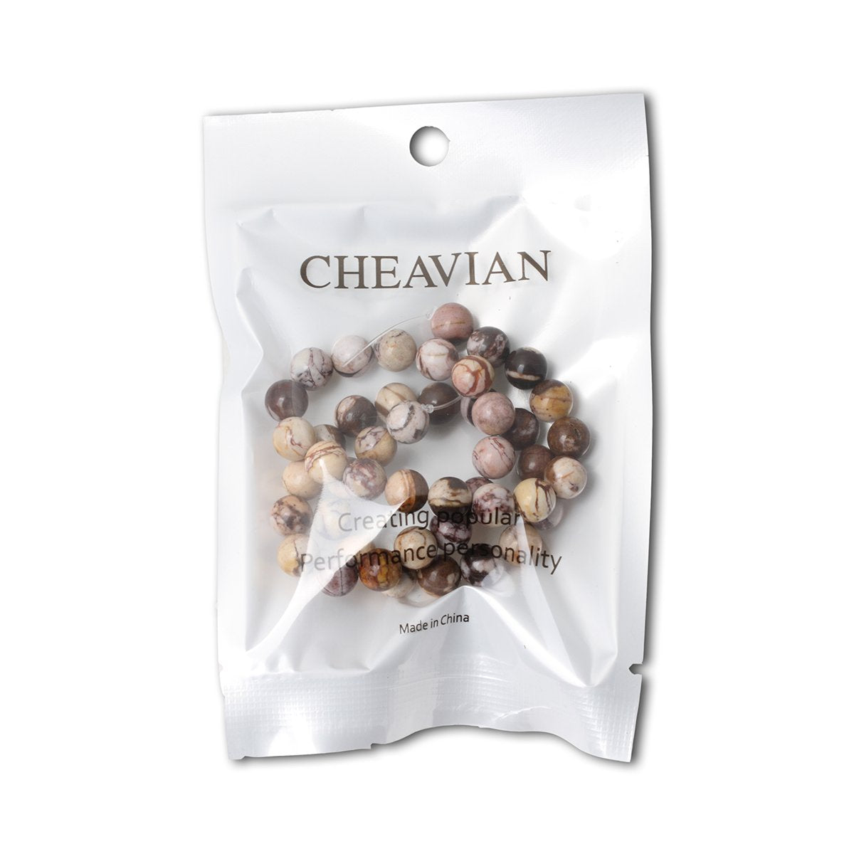 CHEAVIAN 45PCS 8mm Natural Australian Zebra Gemstone Round Loose Beads Crystal Energy Stone for DIY Jewelry Making 1 Strand 15"