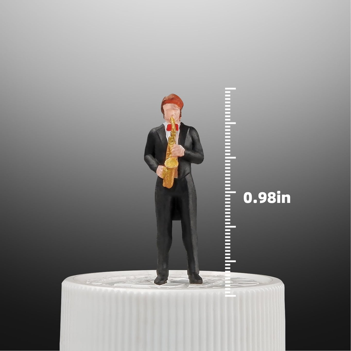 kivcmds Painted Figure 1:64 Scale Mini Model Trains Architectural Plastic People Figures，Five-Piece Symphony Orchestra. Decorative Ornaments for Miniature Scenes