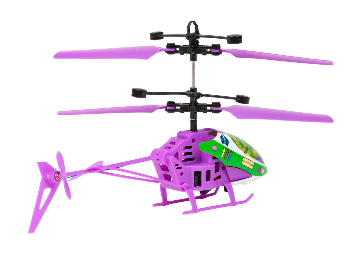 World Tech Toys Pixar Buzz Lightyear RC Helicopter – Easy‑Fly Remote Control Helicopter with LED Lights, Durable Body, Coaxial & Rear Rotors – Kids 8+