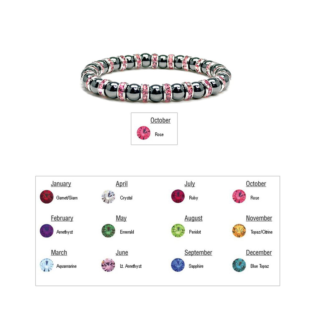 Accents Kingdom Magnetic Bracelet Women's Tuchi Simulated Pearl Hematite Magnetic Therapy Bracelet with Simulated Rose Crystal, 7.5"