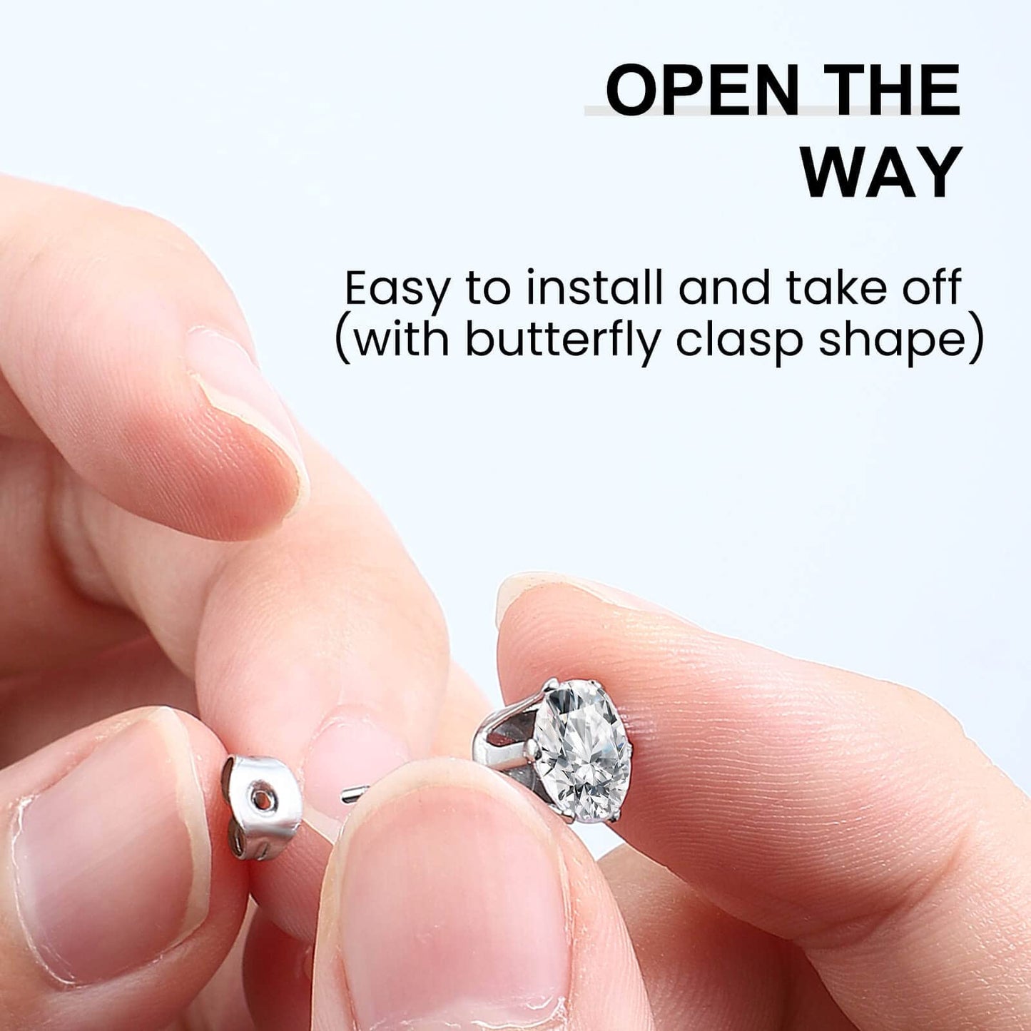 Wssxc 12 Pairs Silver Surgical Steel Earrings, Stud Design, Hypoallergenic, Cubic Zirconia, 3mm-8mm
