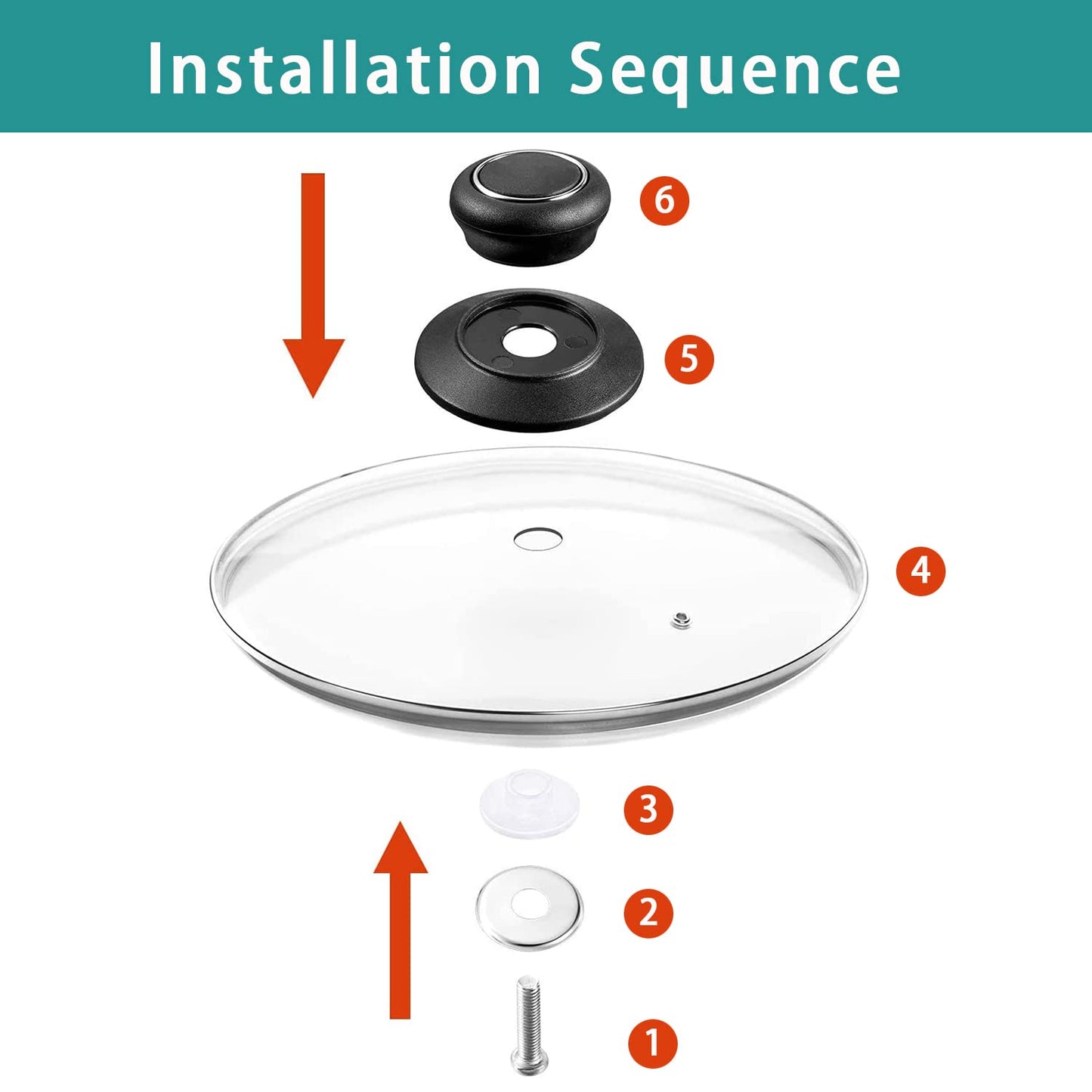 15.4 Inch Tempered Glass Lid Replacement Cover for 15.4" Cast Iron Skillets, Frying Pans and Wok, Clear
