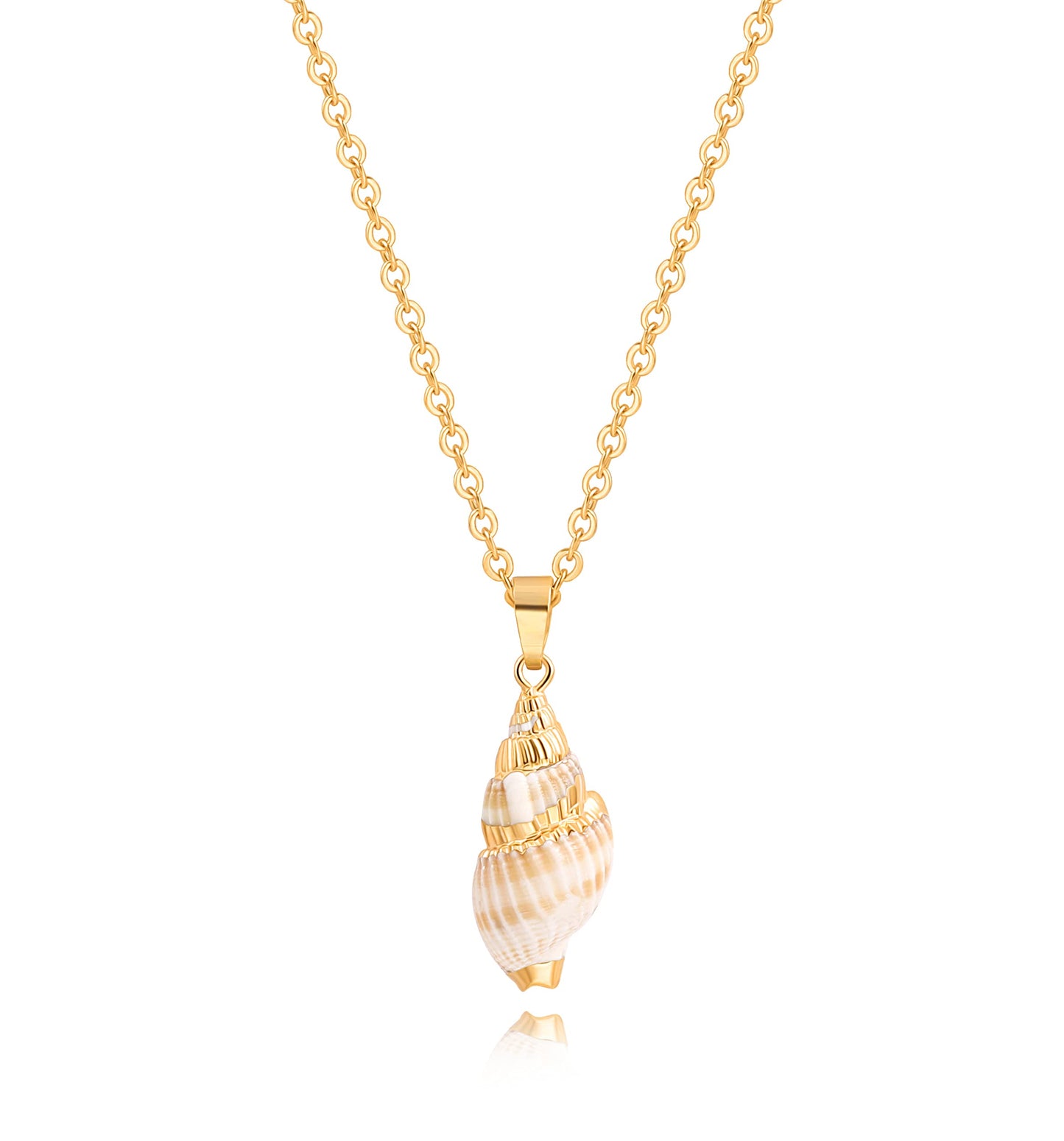 POTESSA Boho Seashell Pendant Necklace for Women Natural Beach Conch Adjustable Chain Necklace Hawaiian Jewelry