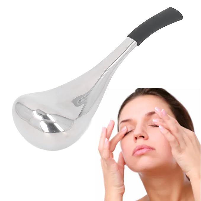 Ice Cryo Sticks, 304 Stainless Steel Cooling Roller Sticks Ice Globes Spoon for Women Face Eyes, Cooling Spa Globes Cold Roller for Face Puffiness and Wrinkles