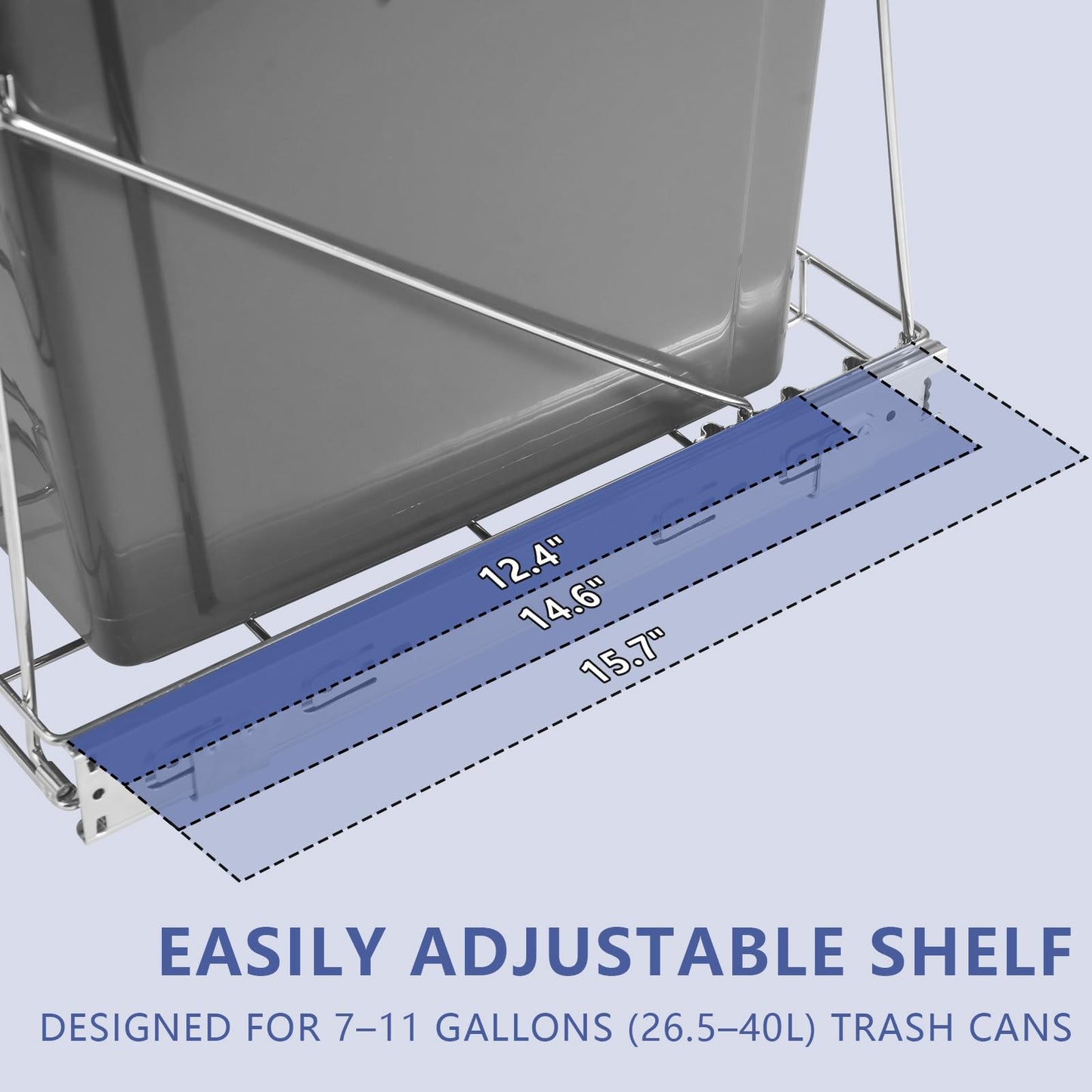 XYLOME Pull Out Trash Can Under Cabinet: 7–11 Gallons Under Sink Trash Can for Kitchen Requires Min. Cabinet Opening 12"W X 17.5"D X 17.5"H - Cabinet Trash Can Pull Out Kit (Trash Can Not Included)