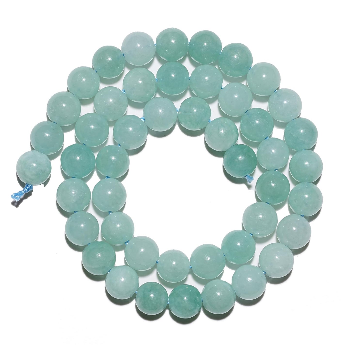 8mm Natural Cyan Angelite Gemstone Beads Polished Round Smooth Stone Beads for Bracelets Jewelry Making 15inch Loose Beads