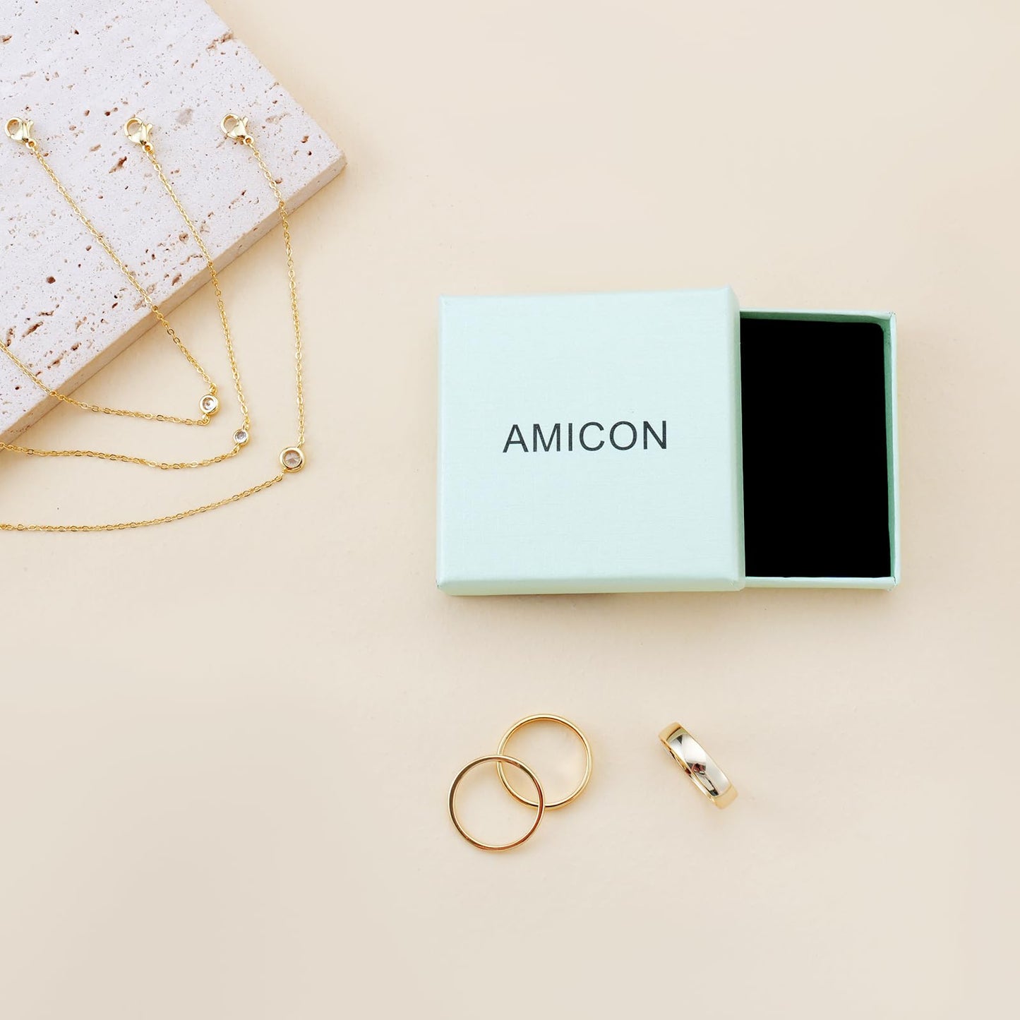 Amicon 14K Gold Plated Bracelets Set for Women – 7Pcs Dainty Stackable Tarnish-Resistant Paperclip Chain Jewelry Gift